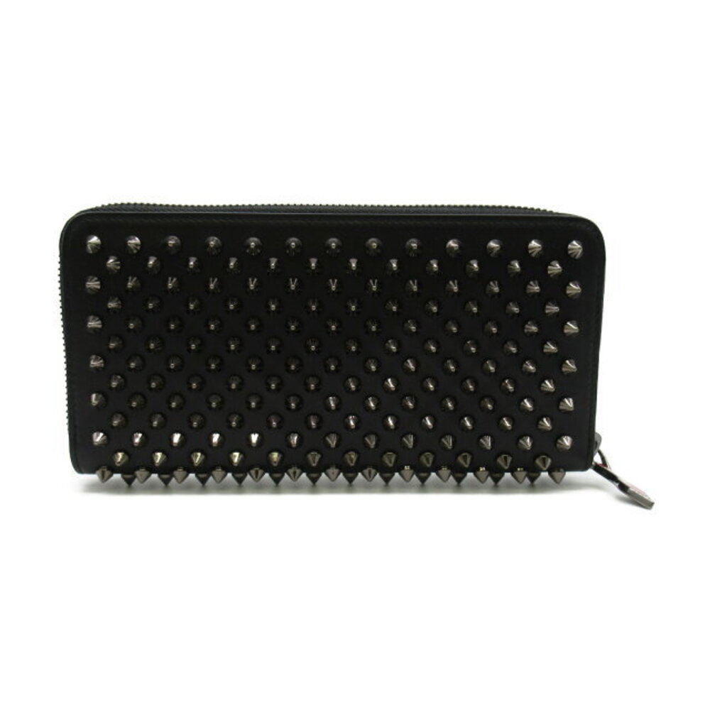Christian Louboutin Panettone Studded Wallet Calfskin Leather Black - Picture 2 of 7